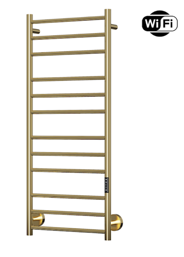 TVS Plus 12L El-håndklædetørrer m/timer og Wifi 1160 x 500 mm, Blank guld / messing PVD